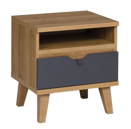 Memone Möbelset goldene Eiche / weiß / graphit modernes Design stilvolles Möbelset für Jugendzimmer im skandinavischen Stil