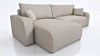Ecksofa mit Schlaffunktion Fiesta XL hellbeige universal in Konfiguration Ecksofa mit Bettzeugablage weicher Plüschstoff