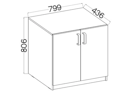 Makana 80 cm Kommode hellgrau funktionelles Möbelstück für das Büro, Arbeitszimmer oder Jugendzimmer