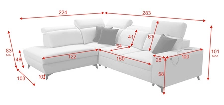 Ecksofa mit Schlaffunktion Kelly Sleek VII hellbraun links geflochten bequemes und funktionelles Ecksofa für Wohnzimmer