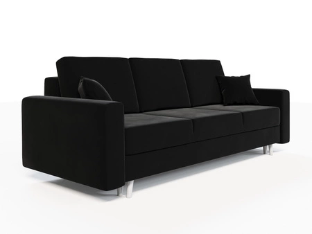 Das schwarze Sofa Kent mit Schlaffunktion im traditionellen und skandinavischen Stil passt perfekt in jede Einrichtung und verleiht ihr Finesse und Charakter