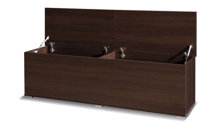 Bettkasten Maximus 157 cm Kastanie Wenge modernes Design Hebeklappen auf Zylindern Einfassung mit Spezialfurnier bearbeitet