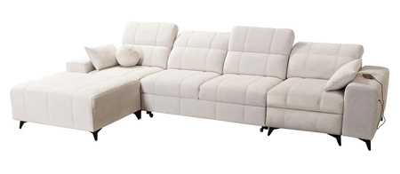 Ecksofa mit Schlaffunktion Penejos XII Lux grau linke Stilvolles Schlafsofa mit komfortablem ausziehbarem Fußteil