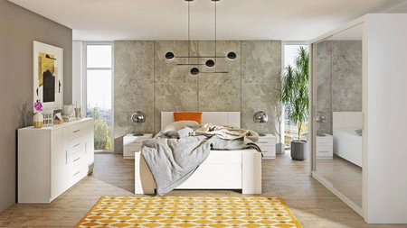 Verspiegelter Schiebeschrank Rico 150 cm weiß Funktionsmöbel im klassischen Stil idealer Kleiderschrank für Schlafzimmer oder Ankleidezimmer