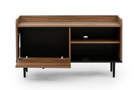 RTV Schrank Apallo 100 cm Eiche Brandy Castello Original Design Schrank auf Metallbeinen hohe Kanten der Oberseite gesetzt