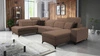 Ecksofa mit Schlaffunktion Kelly Sleek VI hellbraun rechts modernes Design Ecksofa für Wohnzimmer mit verstellbaren Kopfstützen