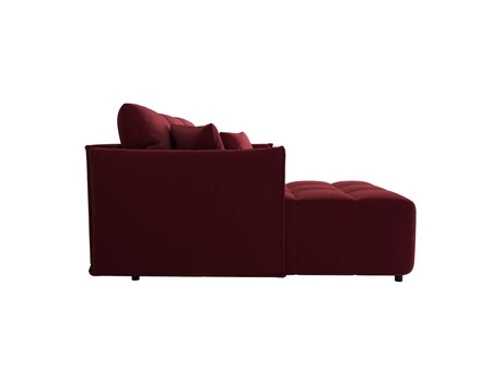 Sofabett Oroso kastanienbraun links weicher Samtstoff mit hydrophober Beschichtung Bettzeugbehälter