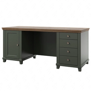 Schreibtisch mit Schubladen Evora 180 cm Flasche grün / Eiche lefkas geschmackvolles Design wird Liebhaber von ausdrucksstarken Interieur für das Arbeitszimmer oder Büro begeistern