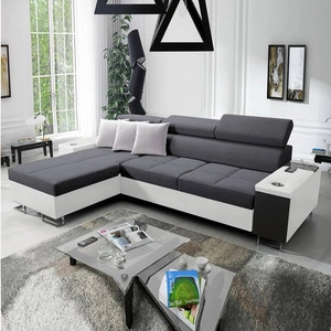 Ecksofa mit Schlaffunktion Dafni Grafit/Weiß linksseitig geflochten bietet Komfort und Funktionalität während der täglichen Erholung