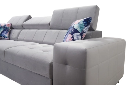 Ecksofa mit Schlaffunktion Hampton II burgundy links stilvolles Ecksofa Bett weicher Samtbezug Stoff