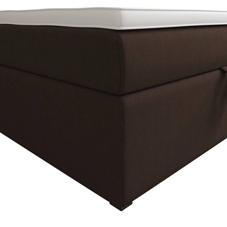 Boxspringbett Flint 90x200 braun im modernen skandinavischen Stil mit gepolstertem Kopfteil Bett mit Staukasten