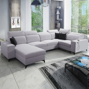 Ecksofa mit Schlaffunktion Kelly Sleek IV grau Esche linke Ecke Schlafsofa mit Bettzeugkästen Webstoff
