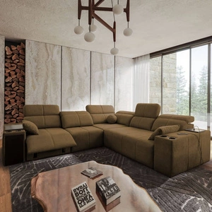 Ecksofa mit Schlaffunktion Tesalia III Lux braun links Komfort-Ecksofa mit ausziehbarem Fußteil Schiebefunktion der Rückenlehne