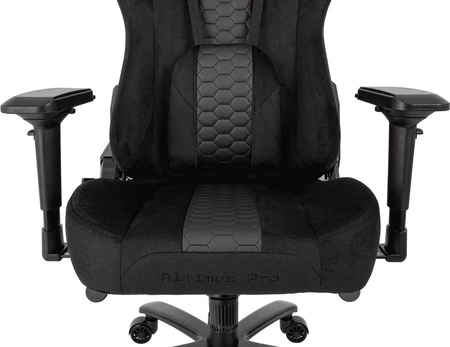 Gaming-Sessel Altimus Pro schwarz komfortabler Sitz aus strapazierfähigem Alcantara verstellbare Armlehnen und Rückenlehne stabiler Rahmen