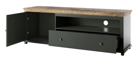 RTV Schrank Evora 181 cm Flasche grün / Eiche lefkas elegantes Design wird Liebhaber von ausdrucksstarken Interieurs begeistern