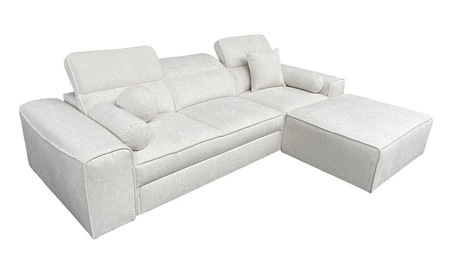 Ecksofa mit Schlaffunktion Viano patina rechte Seite stilvolles Ecksofa mit interessanter Form verstellbare Kopfstützen Zierkissen