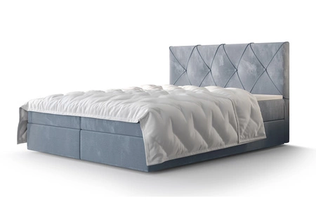 Boxspringbett Arvada 180x200 hellblau Bett im modernen skandinavischen Stil mit gepolstertem Kopfteil