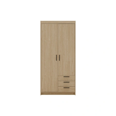 Kleiderschrank Rene 90 cm Eiche geölt modernes Design ABS Einfassung idealer Kleiderschrank für Schlafzimmer oder Ankleidezimmer geräumige Schubladen