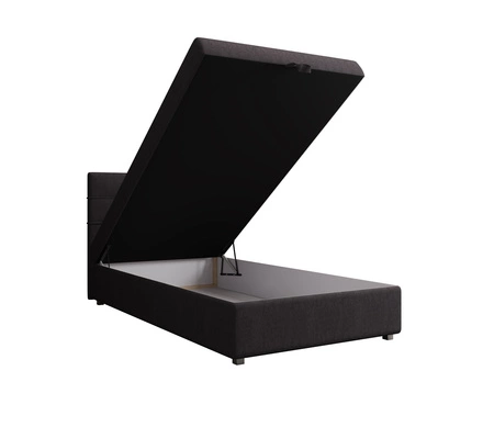 Boxspringbett Fresno 120x200 graphit im modernen skandinavischen Stil mit gepolstertem Kopfteil Bett mit Staukasten