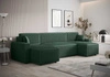 Ecksofa mit Schlaffunktion Brandon U Bis grüner Bettzeugcontainer dreidimensionaler Stoff mit ausdrucksstarken Streifen weiche Armlehnen