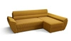 Ecksofa mit Schlaffunktion Fogu III Honig-Gelb rechts stilvolles Ecksofa mit Armlehnen und Bettzeugablage Kordstoff