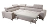 Ecksofa mit Schlaffunktion Bolmso II beige linkes Ecksofa mit Bettzeugcontainer Vollauszug in der Seite des Möbels