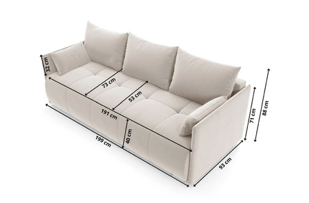 Sofa mit Schlaffunktion Selva dunkelgrau Funktionssofa für Wohnzimmer mit Bettzeugablage aus Stoff mit Plüschoberfläche