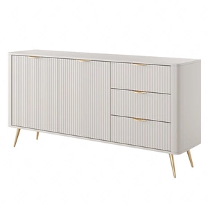 Kommode Lante 163 cm beige geschmackvolle Kommode mit kannelierten Fronten auf hohen, schrägen Beinen mit stilvollen Griffen