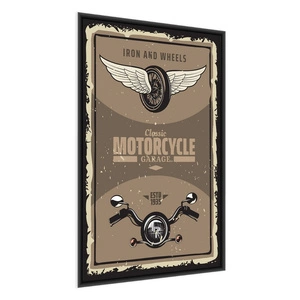 Poster Vintage Motorrad 70x100 gerahmt Poster Präzision Druck mit stilvollen Grafiken perfekte Dekoration für Wohnzimmer oder Schlafzimmer