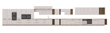 Soela 60 LO-210 2F Küchenschrank für Einbaukühlschrank Metallgriffe feuchtigkeits- und beschädigungsbeständiger Schrank