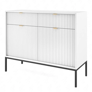 Kommode mit Schubladen Lovro 104 cm weiß modernes Design wird die Liebhaber von markanten Interieurs begeistern