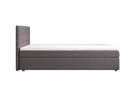 Boxspringbett Fresno 120x200 grau im modernen skandinavischen Stil mit gepolstertem Kopfteil Bett mit Staukasten