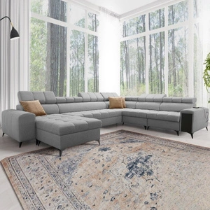 Ecksofa mit Schlaffunktion Bolmso VIII grau links elegantes und bequemes Ecksofa mit Schublade ideal für geräumige Innenräume
