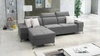 Ecksofa mit Schlaffunktion Elgin grau linkes Ecksofa mit verstellbaren Kopfstützen praktische Schubladen in den Seiten des Möbels