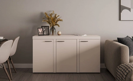 Kommode Rene 149 cm sandbeige schlichtes Design Kommode für Wohnzimmer oder Schlafzimmer minimalistisches und universelles Design