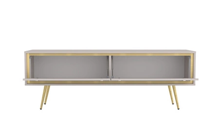 Sitzbank Nevea beige elegante Wohnzimmermöbel in dezenten Farben grifflose Möbel mit Designerkanten angereichert