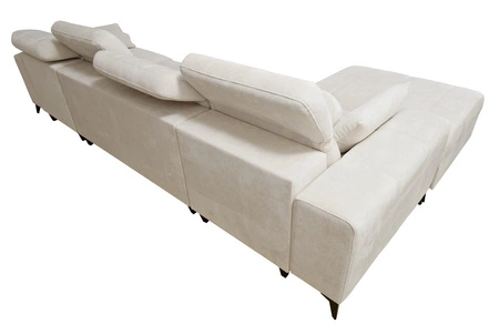 Ecksofa mit Schlaffunktion Penejos XII Lux creme linke Seite stilvolles Ecksofa mit bequemem ausziehbarem Fußteil