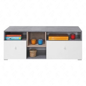 TV Schrank Epsilon 120 cm Beton / Weiß / Eiche Schrank mit TV-Schubladen ideal für das Jugendzimmer