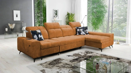 Ecksofa mit Schlaffunktion Buffalo XII honey right stilvolles und funktionelles Ecksofa mit Bettzeugcontainer