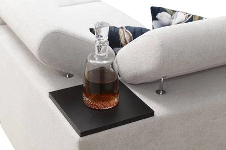 Ecksofa mit Schlaffunktion Flavio II mint / graphit links komfortables Ecksofa Bett offene Bar in der Seite des Möbels