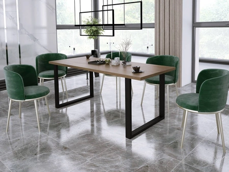 Taunton Tisch 185x67 cm Eiche lancelot / schwarz schlichte Form der Möbel mit stilvollen schwarzen Beinen im Loft-Stil bereichert auslaufsichere Platte