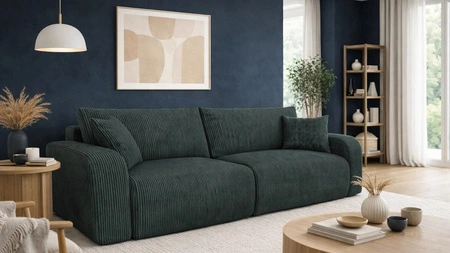 Sofa Fiesta grau funktionelles Wohnzimmersofa mit Bettzeugablage elegantes Design Kordstoff