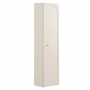 Badezimmer Schrank Donna Sand 35 cm beige elegantes Schrankdesign mit dekorativer Umrandung an der Front goldener Griff