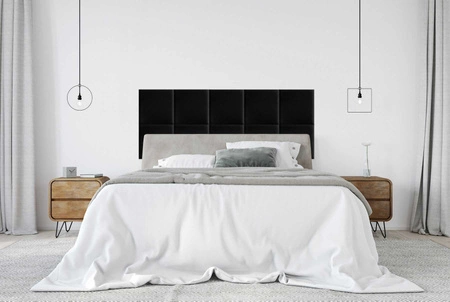 Polsterpaneel Quadra 40x40 cm schwarz stilvolles Wandpaneel quadratischer Veloursstoff modisches Finish für jede Einrichtung