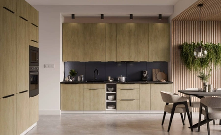 Eck-Küchenschrank Cremona 90x90 DN 2F BB Metallkantengriff feuchtigkeits- und beschädigungsbeständiger Schrank