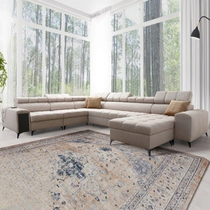 Ecksofa mit Schlaffunktion Bolmso VIII beige rechte Seite elegantes und bequemes Ecksofa mit Schublade ideal für geräumige Innenräume