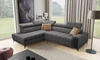 Ecksofa mit Schlaffunktion Bolmso VII graphit links äußerst elegantes Ecksofa für Wohnzimmer mit Schublade und Bettzeugbehälter