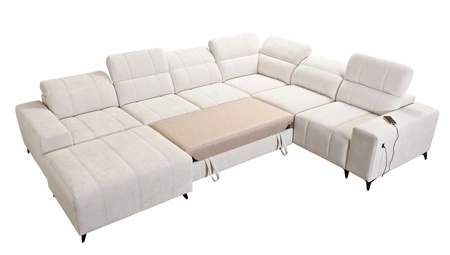 Ecksofa mit Schlaffunktion Penejos VIII grau linke Ein stilvolles Ecksofa aus strapazierfähigem Stoff