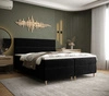 Boxspringbett Bing 140x200 schwarz im modernen skandinavischen Stil mit markantem Kopfteil