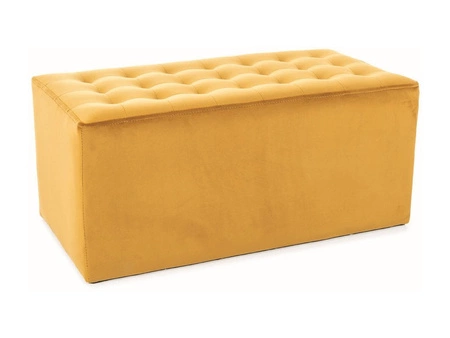 Lori Pouffe 76 cm gelb idealer Hocker flecken- und kratzfest Sitzpouffe mit bequemer Sitzfläche zart gesteppt